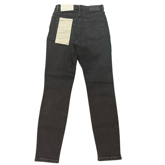 NWT Everlane HighRise Skinny Black Button Fly Ankle Jeans Women's 26 - Picture 5 of 5